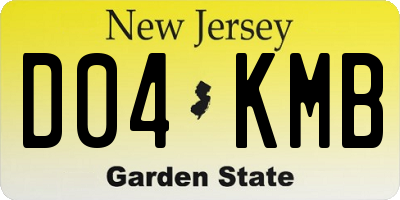 NJ license plate D04KMB