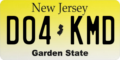 NJ license plate D04KMD