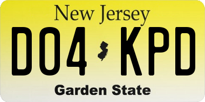 NJ license plate D04KPD