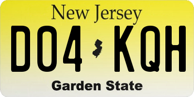 NJ license plate D04KQH