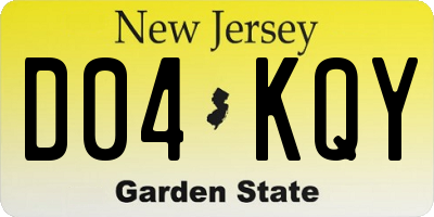 NJ license plate D04KQY