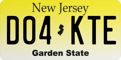 NJ license plate D04KTE