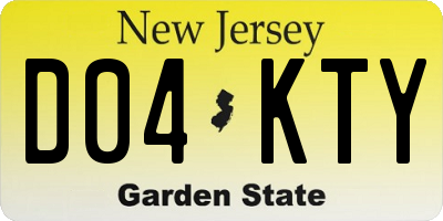 NJ license plate D04KTY
