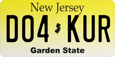 NJ license plate D04KUR