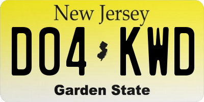 NJ license plate D04KWD