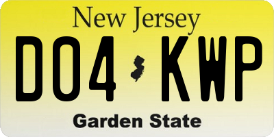NJ license plate D04KWP