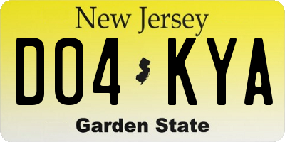 NJ license plate D04KYA