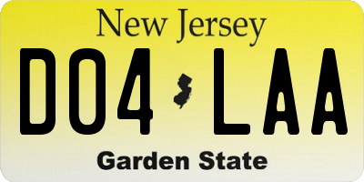 NJ license plate D04LAA
