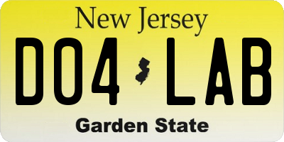 NJ license plate D04LAB