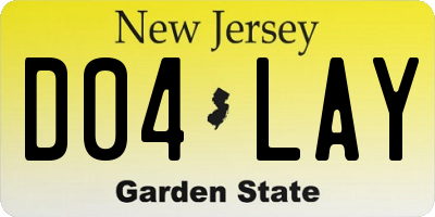 NJ license plate D04LAY
