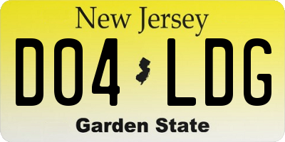 NJ license plate D04LDG