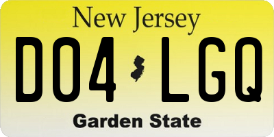 NJ license plate D04LGQ