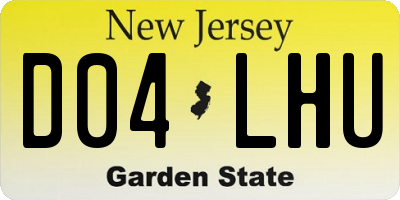 NJ license plate D04LHU