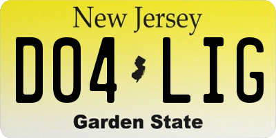 NJ license plate D04LIG