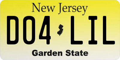 NJ license plate D04LIL