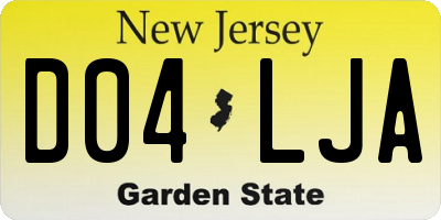 NJ license plate D04LJA