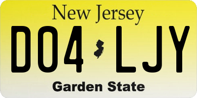 NJ license plate D04LJY