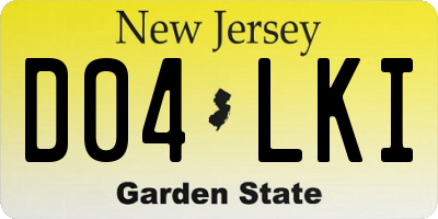 NJ license plate D04LKI