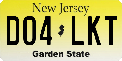 NJ license plate D04LKT