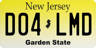 NJ license plate D04LMD