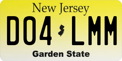 NJ license plate D04LMM