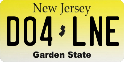 NJ license plate D04LNE