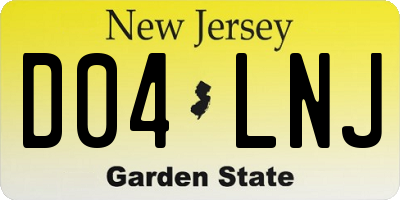 NJ license plate D04LNJ