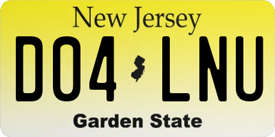 NJ license plate D04LNU