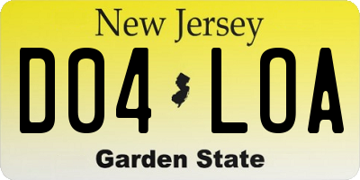 NJ license plate D04LOA