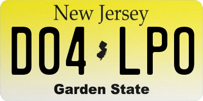 NJ license plate D04LPO