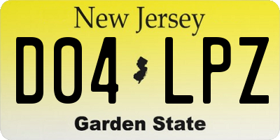 NJ license plate D04LPZ