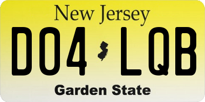 NJ license plate D04LQB