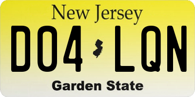 NJ license plate D04LQN