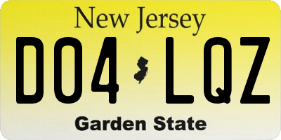 NJ license plate D04LQZ