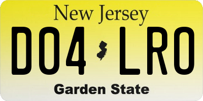 NJ license plate D04LRO