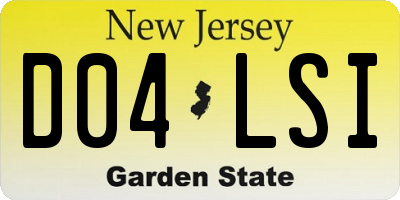 NJ license plate D04LSI