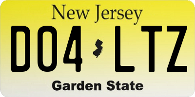 NJ license plate D04LTZ