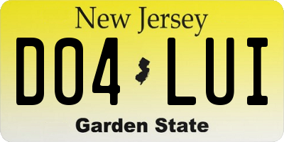 NJ license plate D04LUI