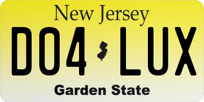 NJ license plate D04LUX