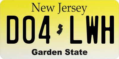 NJ license plate D04LWH