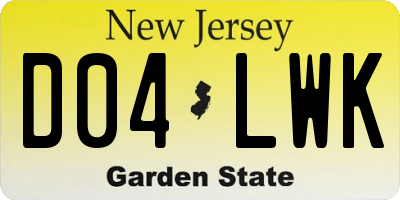 NJ license plate D04LWK