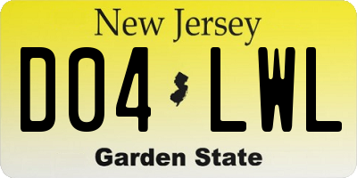 NJ license plate D04LWL