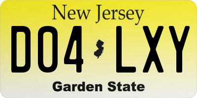 NJ license plate D04LXY