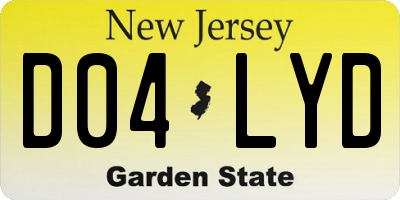 NJ license plate D04LYD