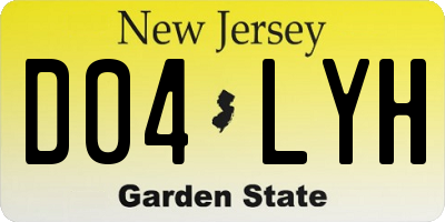 NJ license plate D04LYH