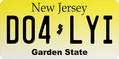 NJ license plate D04LYI