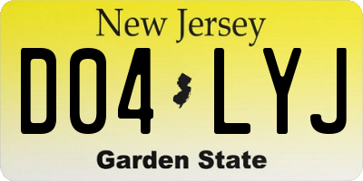 NJ license plate D04LYJ
