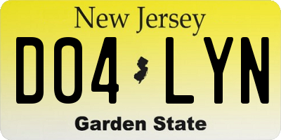 NJ license plate D04LYN