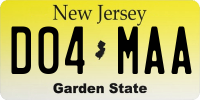 NJ license plate D04MAA
