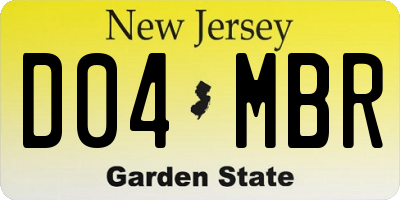 NJ license plate D04MBR